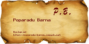 Poparadu Barna névjegykártya